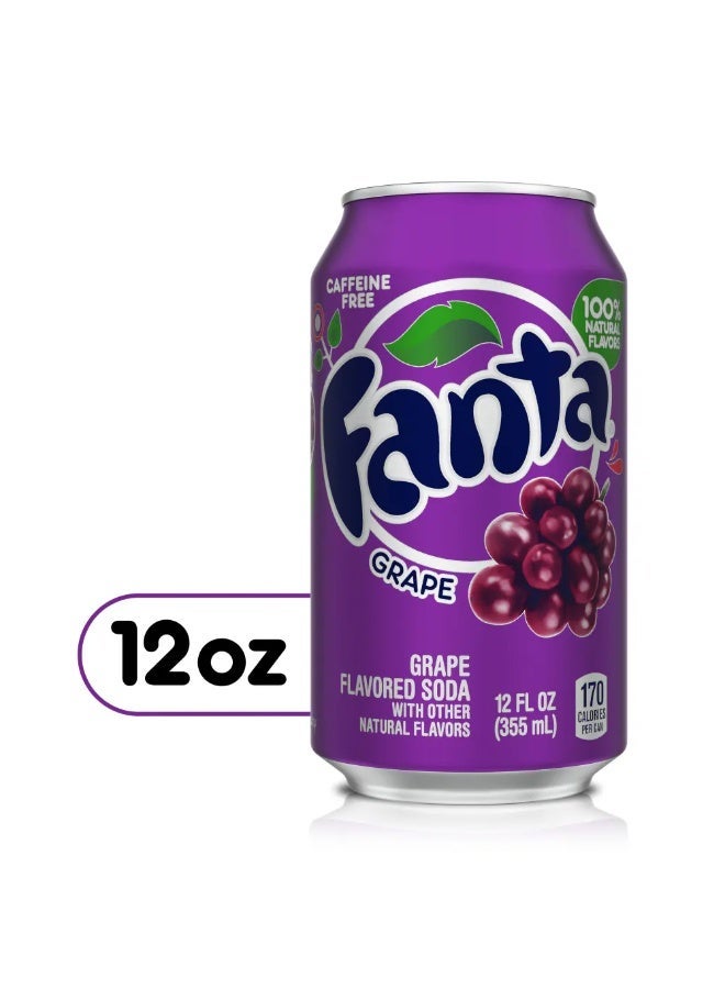 فانتا مشروب فانتا عنب مستورد من الولايات المتحدة الأمريكية – عبوة 12 علبة (355 مل لكل علبة) - Image 1